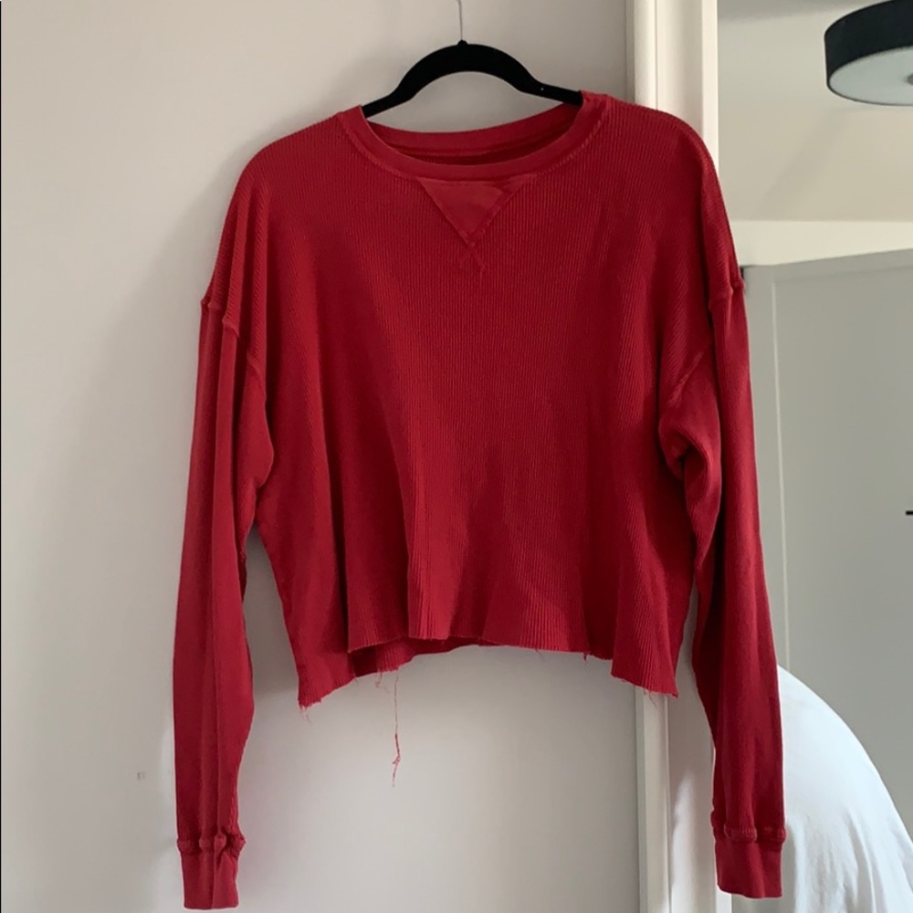 Red Cropped Brandy Melville Thermal